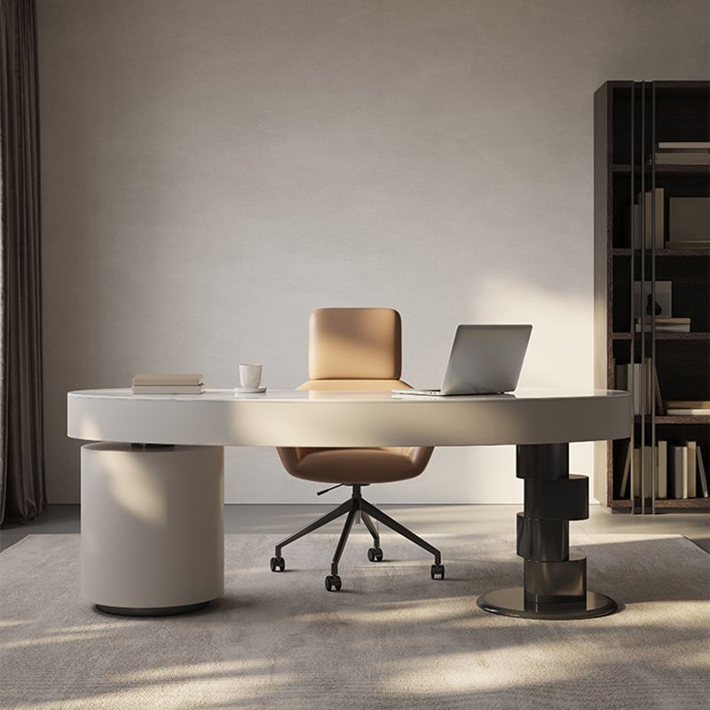 MODERNA STONE OFFICIO 4 cassetti 23.62 "W di scrittura con base di piedistallo