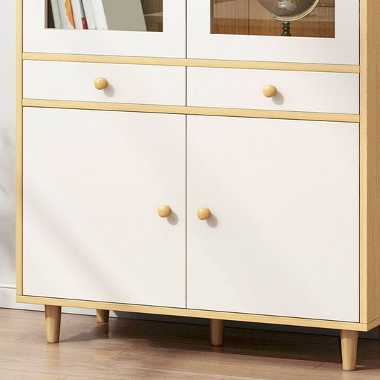 Urban Closed Back Shelf Bookcase Engineered Wood Bookshelf with Cabinets for Study Room