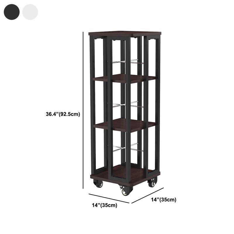 Contemporary Standard Shelf Metal Shelf Bookcase with Casters Clearhalo 'Bookcases' 'furn' 'furn_bookcases' 'Furniture' 'Office Furniture' 1200x1200_d19e4727-ff94-4a1b-96d3-722fd3a1b6f5