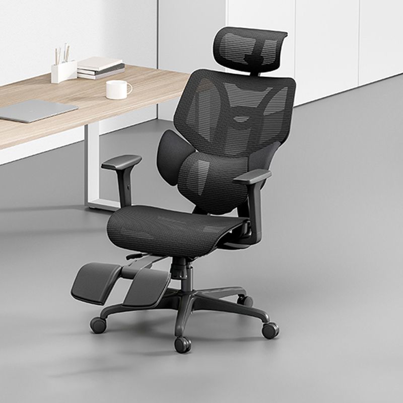 Adjustable Arm Office Chair Modernism Black Desk Chair with Wheels Clearhalo 'furn' 'furn_office_chair' 'Furniture' 'Office Chairs' 'Office Furniture' 'office_chair' 1200x1200_d19e5bdd-b6db-4f67-8b9f-00bab215a9b8