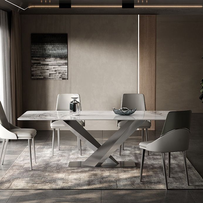 Medieval Modern Stone Dinette Table Rectangle Table for Dining Room Clearhalo 'Dining Tables & Seating' 'Dining Tables' 'dining_table' 'furn' 'furn_dining_table' 'Furniture' 'Kitchen & Dining Furniture' 1200x1200_d19e8189-9bac-429b-9eb7-2fe19b8087bb