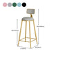 Round Upholstered Dining Stool Low Back Bar Stool with Gold Metal Base