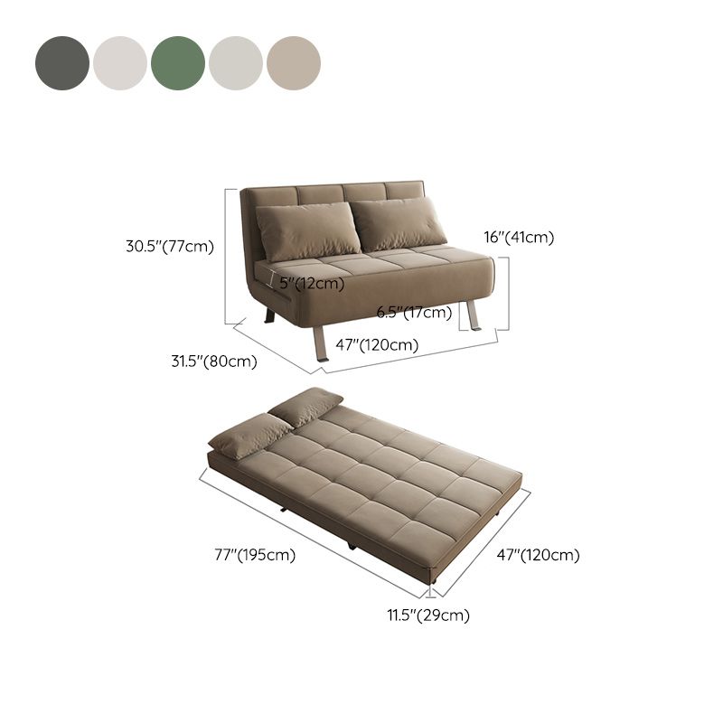Glam Cushion Back Sleeper Sofa Solid Color Armless Sofa Bed with Pillows Clearhalo 'furn' 'furn_futons' 'Furniture' 'Futons & Daybeds' 'Futons' 'Living Room Furniture' 1200x1200_d1a07aaa-4032-4dd0-b209-54f8921fe1ce