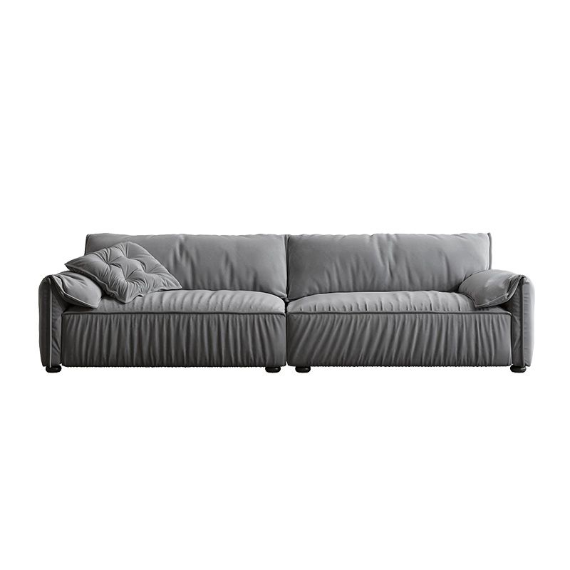 Sofá estándar de espalda apretada de la playa 33.46 "Sofá de brazo superior de almohada de terciopelo alto, gris