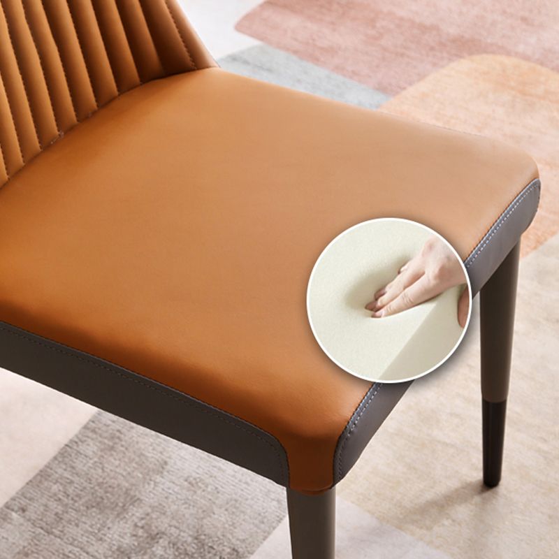 Glam Style Armless Chair Wood Wingback Parsons Chair for Kitchen 16.9"x18.8"x35.8" Clearhalo 'Dining Chairs' 'Dining Tables & Seating' 'dining_chair' 'furn' 'furn_dining_chair' 'Furniture' 'furniture_dining_chair' 'Kitchen & Dining Furniture' 1200x1200_d1a1807f-0baa-4ca0-913c-b109df6be102