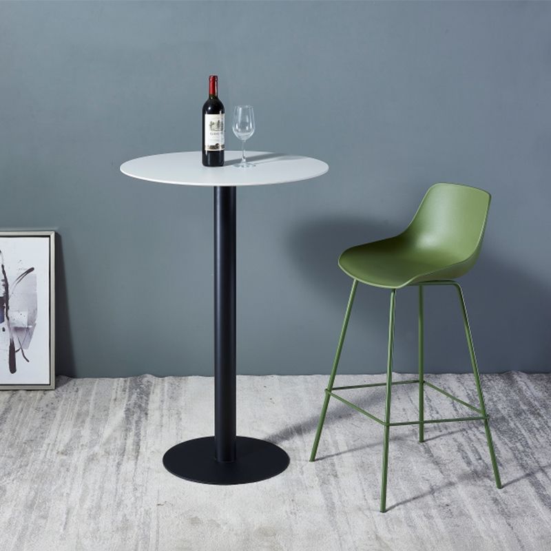 Industrial Black Iron Bar Dining Table Stone Top Engineered Wood Indoor Bistro Table Clearhalo 'Bar Furniture' 'Bar Tables' 'bar_tables' 'furn' 'furn_bar_tables' 'Furniture' 'furniture_bar_tables' 'Kitchen & Dining Furniture' 1200x1200_d1a18a4e-2a5b-4857-ad0a-43d86fb0652f