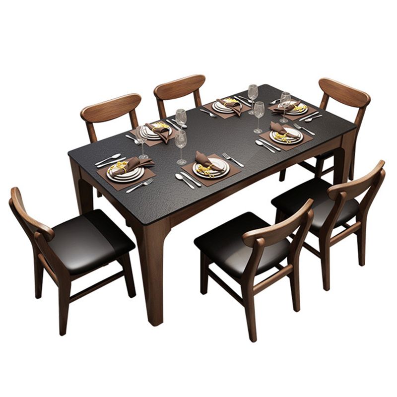 Rectangle Sintered Stone Dining Table Solid Wood Frame Dining Table Clearhalo 'Dining Tables & Seating' 'Dining Tables' 'dining_table' 'furn' 'furn_dining_table' 'Furniture' 'Kitchen & Dining Furniture' 1200x1200_d1a2a360-ffe9-4c08-8e36-de3b32cdd876