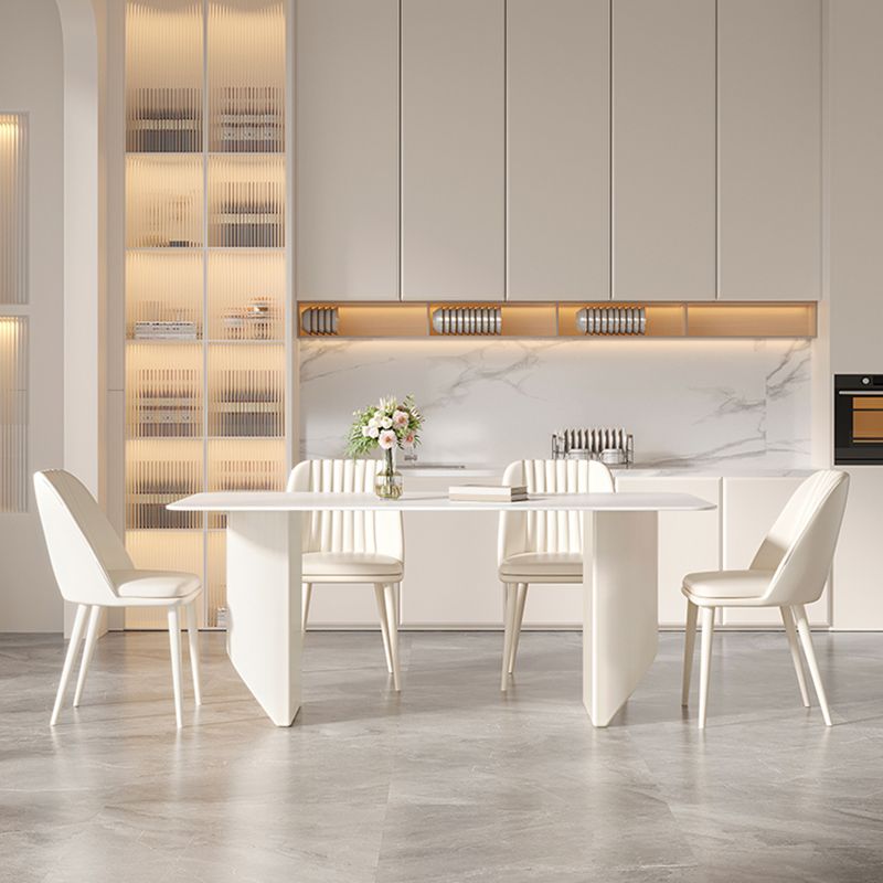 Modern 1/5/6/7 Pieces Furniture Sintered Stone Dining Set in White