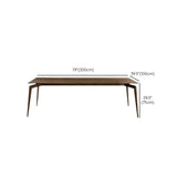 Industrial Style Rectangular Dining Table with Wooden Legs for Home Use