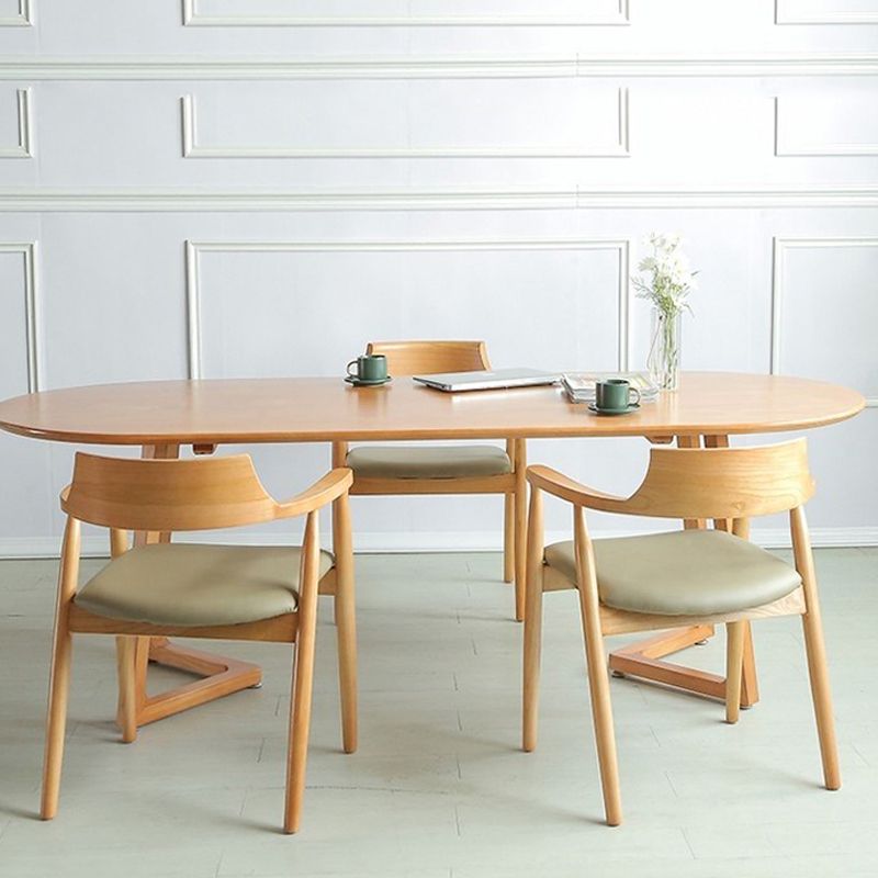 Bureau de base de traîneau en bois de caoutchouc ovale ovale 29,5 "h Home Writing Desk