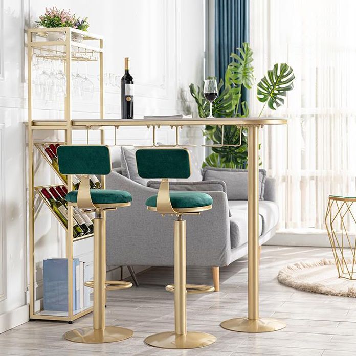 Glam Stone Juego de mesa de bar de 1/2/3 piezas, mesa de bar rectangular con patas de metal para cocina