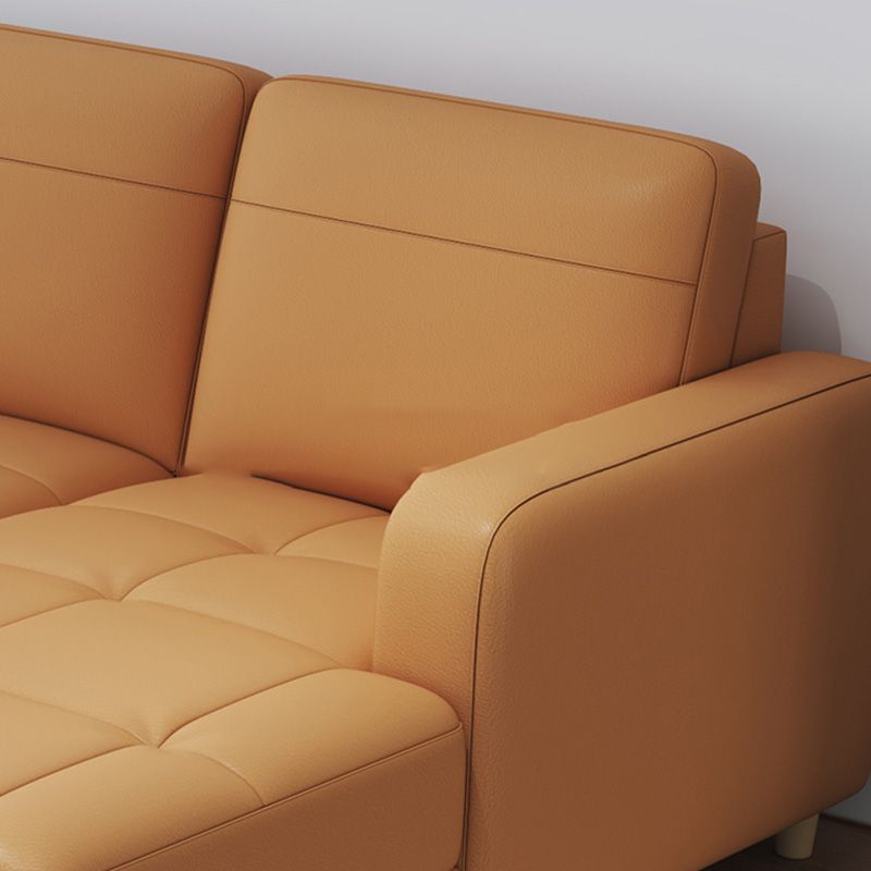 リビングルーム用のボルスター枕の座席付きモダンスタイルの革のソファ