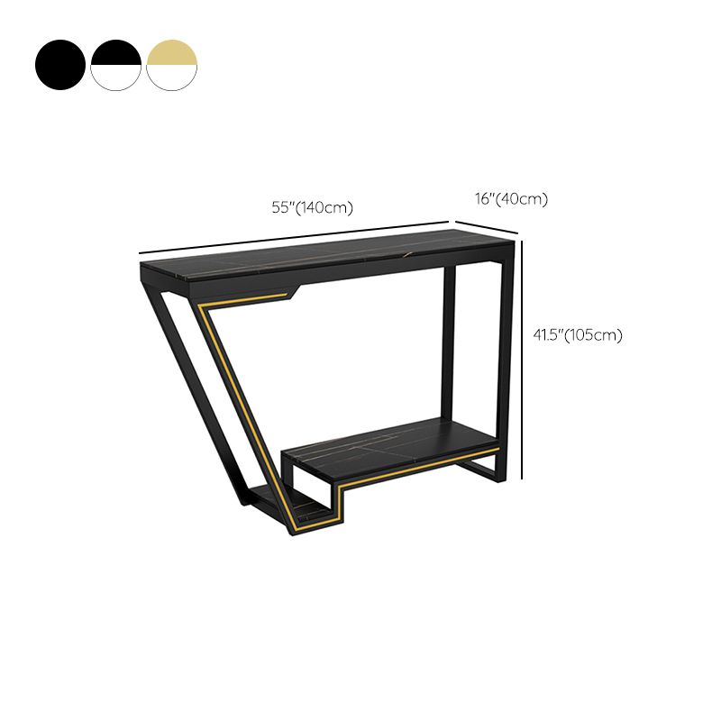 Glam Sintered Stone Bistro Bar Table Rectangle Metal Base Bar Table Clearhalo 'Bar Furniture' 'Bar Tables' 'bar_tables' 'furn' 'furn_bar_tables' 'Furniture' 'Kitchen & Dining Furniture' 1200x1200_d1a8f0a1-78f3-4e94-9a73-cff82a66e99d