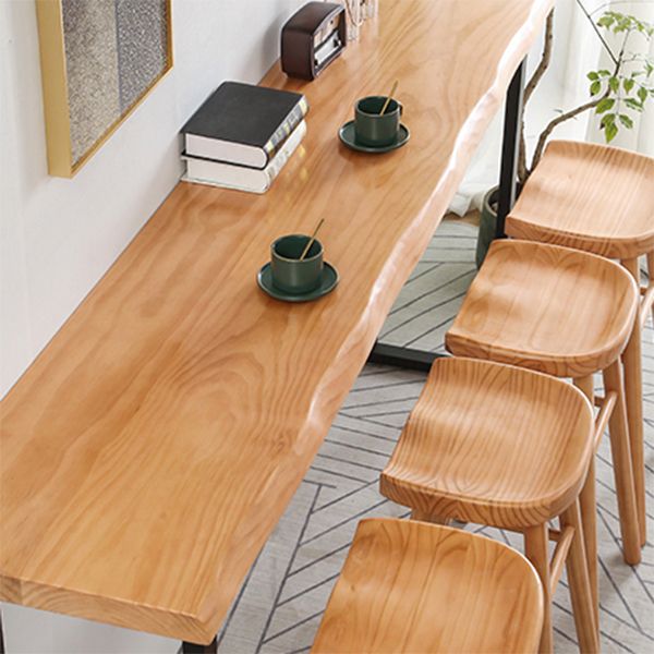 Ensemble de bar moderne 1/2/5 pièces Table de bar en bois massif avec repose-pieds tabourets de bar