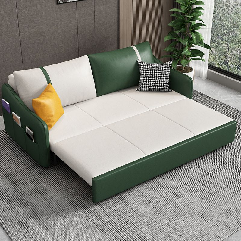 Cama moderna de brazo de cuero de cuero de 25.6 "H para sala de estar para sala de estar