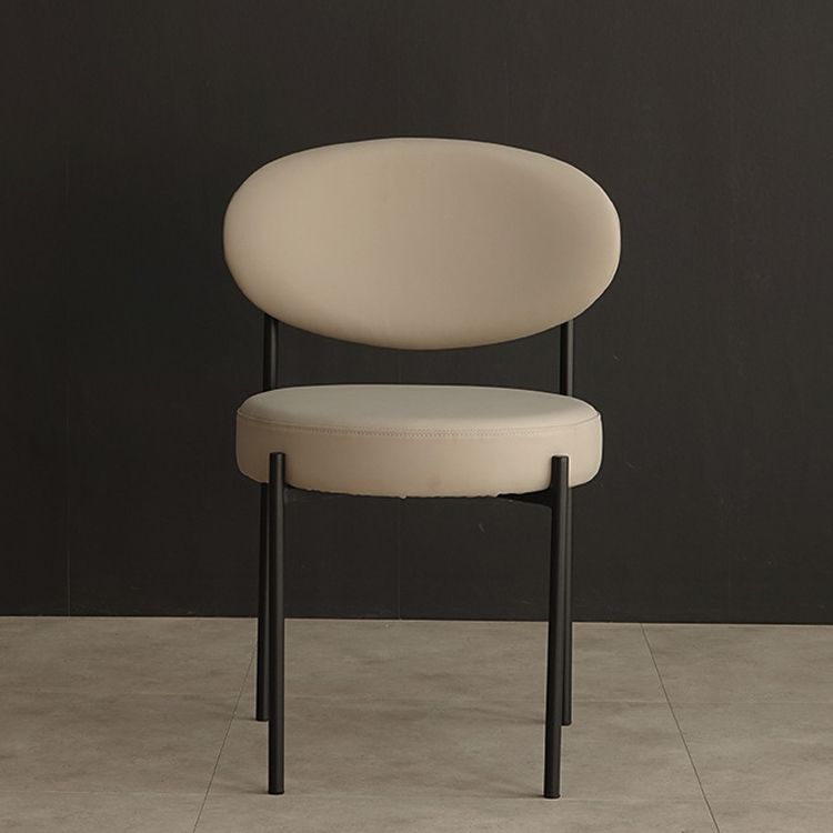 Modern Restaurant Open Back Side Chair PU Leather Dining Chair with Black Legs Clearhalo ' kitchen&dining_furn' 'Dining Chairs' 'Dining Tables & Seating' 'dining_chair' 'furn' 'furn_dining_chair' 'Furniture' 'furniture_dining_chair' 'Kitchen & Dining Furniture' 'kitchen' 1200x1200_d1ac1ff2-a658-49f8-bbfa-e49df36bfb0d