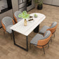 Free Form Sintered Stone Dining Table Modern Dining Table with Double Pedestal for Home Clearhalo 'Dining Tables & Seating' 'Dining Tables' 'dining_table' 'furn' 'furn_dining_table' 'Furniture' 'Kitchen & Dining Furniture' 1200x1200_d1ac4f76-14ff-4a25-b33d-af4b926916af