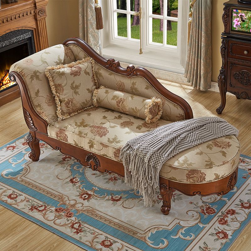 Living Room Chaise Rolled Arms Traditional Chaise Lounge with Cotton Upholster Clearhalo 'Chairs & Seating' 'Chaise Lounge' 'chaise_lounge' 'furn' 'furn_chaise_lounge' 'Furniture' 'Living Room Furniture' 1200x1200_d1ac8108-2d53-4d59-b056-65b6965abcfd