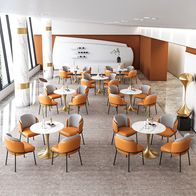 Runde Esstisch Set mit Metallbasis 1/5 Stücke moderne Esseet -Set für Küche