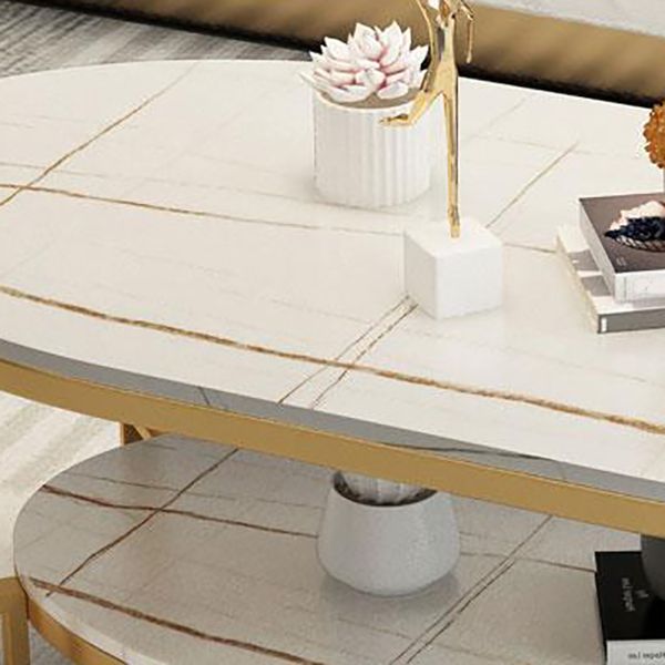 Table basse rectangulaire en ardoise, table basse abstraite avec étagère