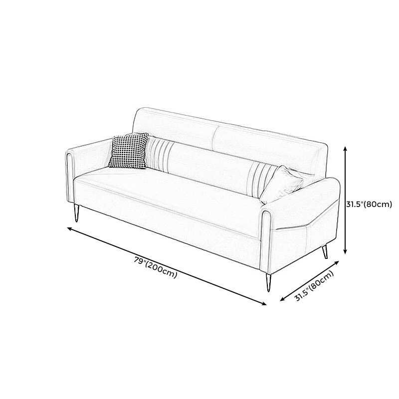 Modern Faux Leather Square Arm Standard Sofa with Storage Bag for Living Room Clearhalo 'furn' 'furn_sofas' 'Furniture' 'furniture_sofas' 'kitchen' 'kitchen_sofas' 'Living Room Furniture' 'Sofa' 'sofas' 1200x1200_d1b0a39a-67c8-49f6-b02b-6f5b22b63cfa