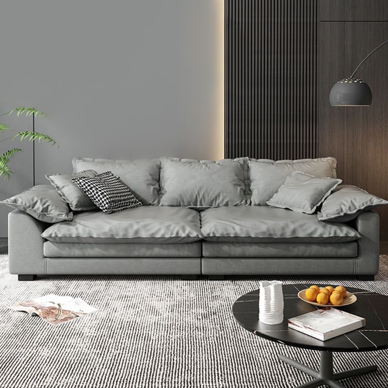 Living Room Pillow Arm Standard Loose Back Gray Contemporary Seating Clearhalo 'furn' 'furn_sofas' 'Furniture' 'furniture_sofas' 'kitchen' 'kitchen_sofas' 'Living Room Furniture' 'Sofa' 'sofas' 1200x1200_d1b0ff4b-659b-4a9c-9372-3e77e7ecab29