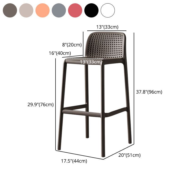 Plastic Scandinavian Kitchen Dining Room Stool Low Back Armless Bar Stool Clearhalo 'Bar Furniture' 'Bar Stools' 'bar_stools' 'furniture_bar_stools' 'Kitchen & Dining Furniture' 'kitchen&dining_furn' 'kitchen' 'kitchen_furn' Furniture' 1200x1200_d1b1691c-05bb-466b-92e0-11f22b94f6a1