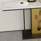 12 inch Wide Glam Accent Table Rectangle Shape Stone Console Table for Hall