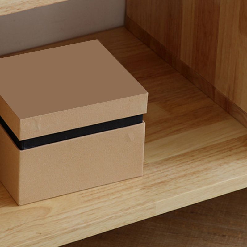 Console multimediale moderna Console TV in legno di gomma con 2 cassetti e ante
