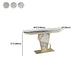 Glam Pedestal Slate Metal Sofa Console Table Half Moon Stain Resistant Console Table Clearhalo 'Console Tables' 'console_tables' 'Entry & Mudroom Furniture' 'furn' 'furn_console_tables' 'Furniture' 1200x1200_d1b43231-dbdd-48b5-a2ea-689ff95a9ae5