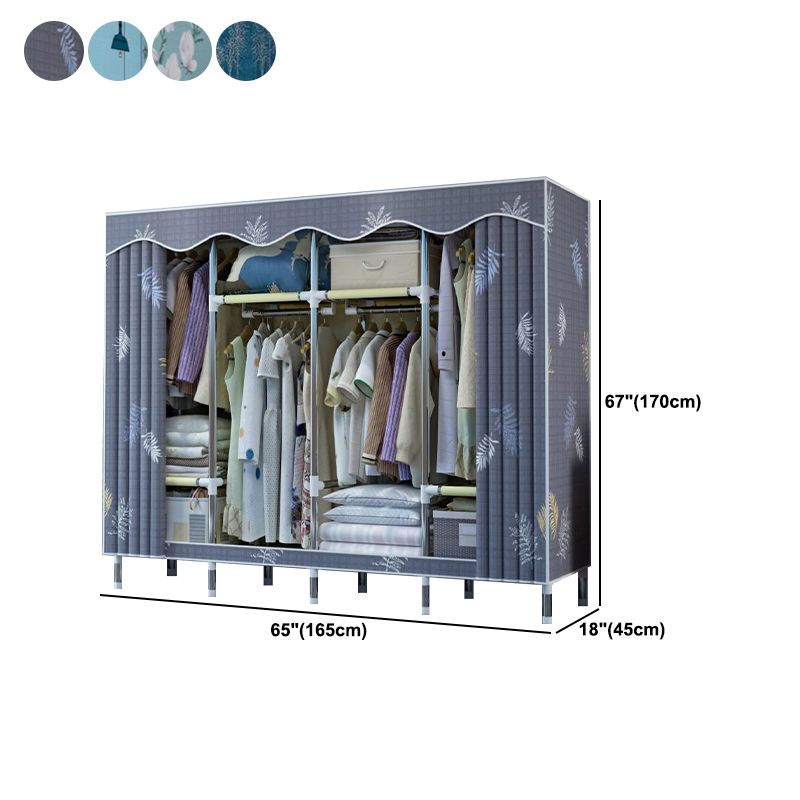 Modern Style Wardrobe Metal 1-Door Wardrobe Closet with Cloth Rod Clearhalo 'Armoires & Wardrobes' 'armoires_wardrobes' 'Bedroom Furniture' 'furn' 'furn_armoires_wardrobes' 'Furniture' 1200x1200_d1b44a99-bddd-4eee-99b0-228729a78777
