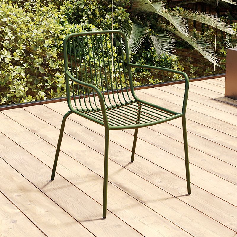 Outdoor Patio Arm Chair Metal Industrial Chairs with Slat Back Clearhalo 'Dining Chairs' 'Dining Tables & Seating' 'dining_chair' 'furn' 'furn_dining_chair' 'Furniture' 'Kitchen & Dining Furniture' 1200x1200_d1b48fed-b880-4a86-a2e6-f8d5d15b9f03