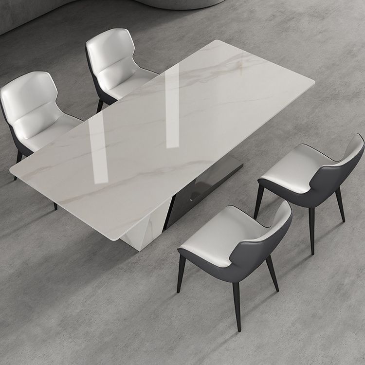 Rectangle Dining Set 1/4/5/7 Pieces Modern Sintered Stone Top Dinette Table Set Clearhalo 'Dining Room Sets' 'Dining Tables & Seating' 'dining_room_set' 'furn' 'furn_dining_room_set' 'Furniture' 'Kitchen & Dining Furniture' 1200x1200_d1b5661a-b99a-452f-b875-b735f6b24ec6