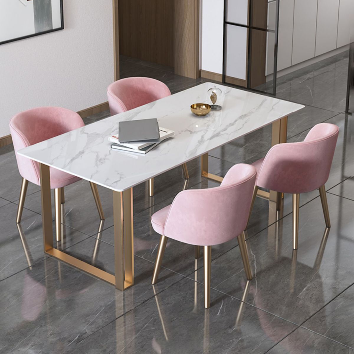 Traditional Luxury Rectangle Dining Table Sintered Stone Dining Table with Double Pedestal Clearhalo ' dining_table' 'Dining Tables & Seating' 'Dining Tables' 'furn' 'furn_dining_table' 'Furniture' 'furniture_dining_table' 'Kitchen & Dining Furniture' 'kitchen&dining_furn' 'kitchen' 'kitchen_dining_table' 1200x1200_d1b5d6f0-e7b0-4949-9223-85829fcad96b