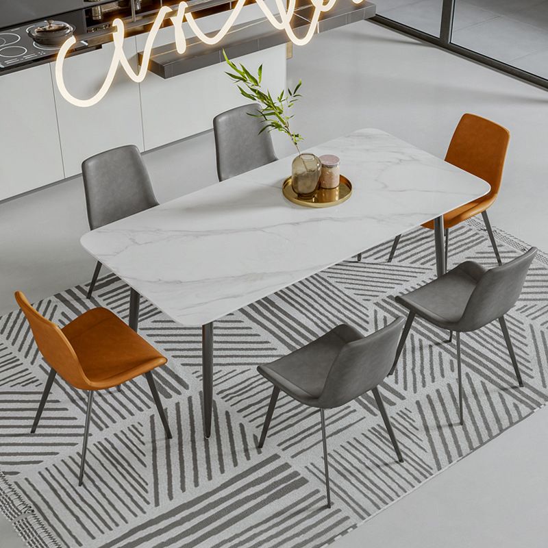 Moderne eetkamer diner keukentafel 4 poten stenen eettafel