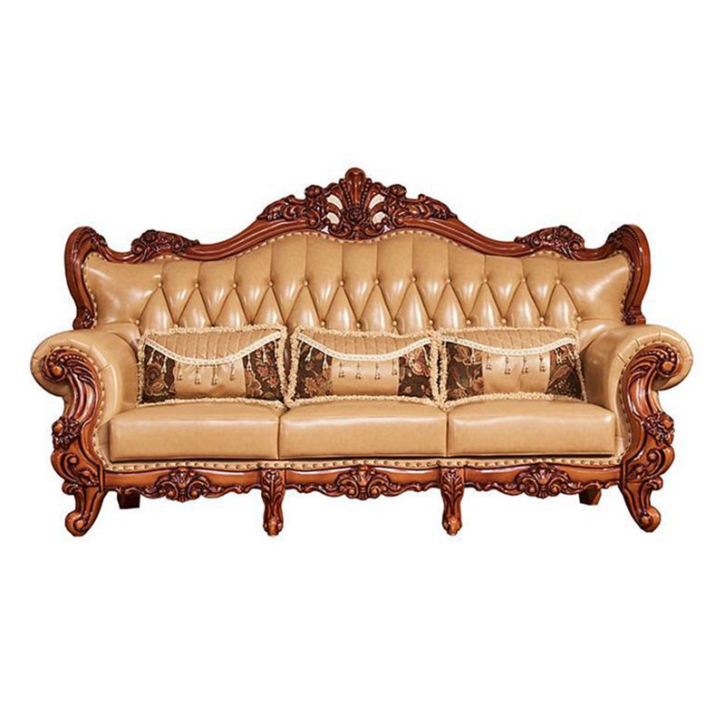 Mid secolo moderno vera pelle vera in pelle trapuntata di divano arrotolato per soggiorno