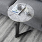1 Single Round Pedestal Slate Coffee Table for Living Room with Steel Legs