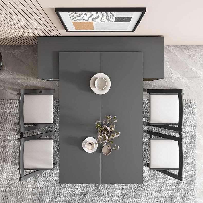 Modern Folding Dining Table with Storage Rectangle Wooden Top Clearhalo 'Dining Tables & Seating' 'Dining Tables' 'dining_table' 'furn' 'furn_dining_table' 'Furniture' 'Kitchen & Dining Furniture' 1200x1200_d1ba4368-831e-4624-a10f-95d2a01e5c10