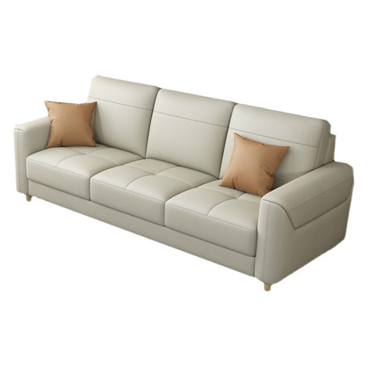 リビングルーム用のボルスター枕の座席付きコンテンポラリーグラムレザーソファ