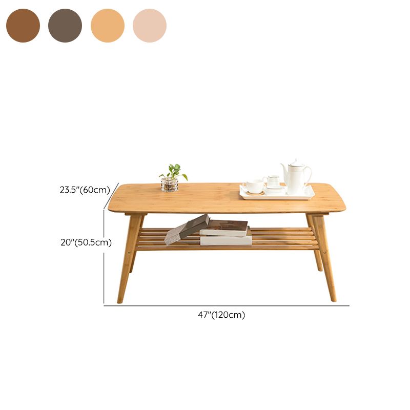 4 Legs Coffee Table Modern Wood Oval Cocktail Table with Shelf Clearhalo 'Coffee & Accent Tables' 'Coffee Tables' 'coffee_tables' 'furn' 'furn_coffee_tables' 'Furniture' 'Living Room Furniture' 1200x1200_d1bc665c-80b2-43de-9fe6-21de933635a6