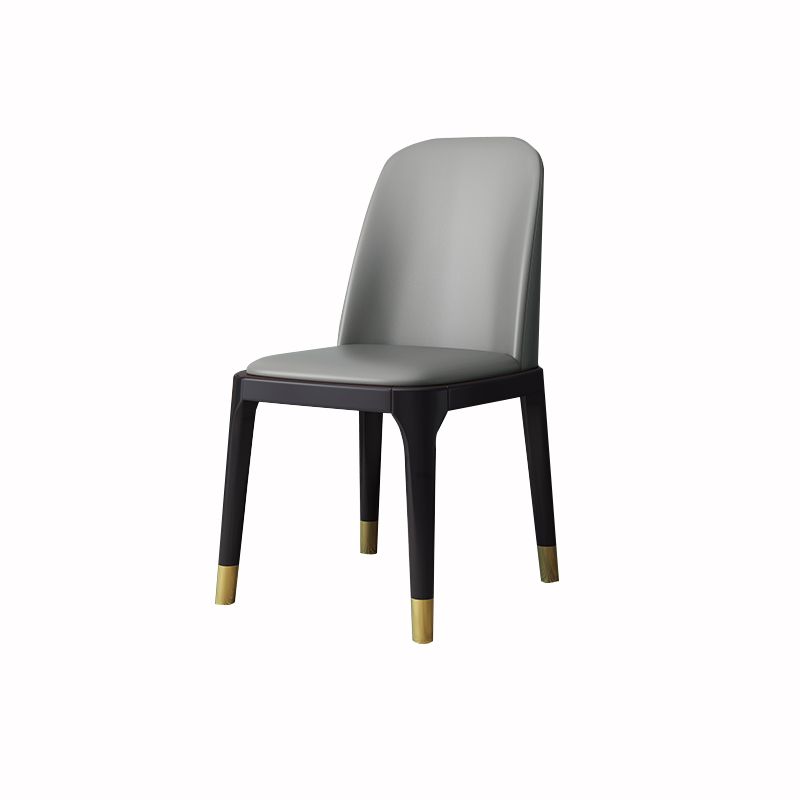 Industrial Style Dining Chair Faux Leather Side Chair with Wooden Legs for Home Clearhalo 'Dining Chairs' 'Dining Tables & Seating' 'dining_chair' 'furn' 'furn_dining_chair' 'Furniture' 'Kitchen & Dining Furniture' 1200x1200_d1be5a8d-4be7-4327-a904-b0637255d738