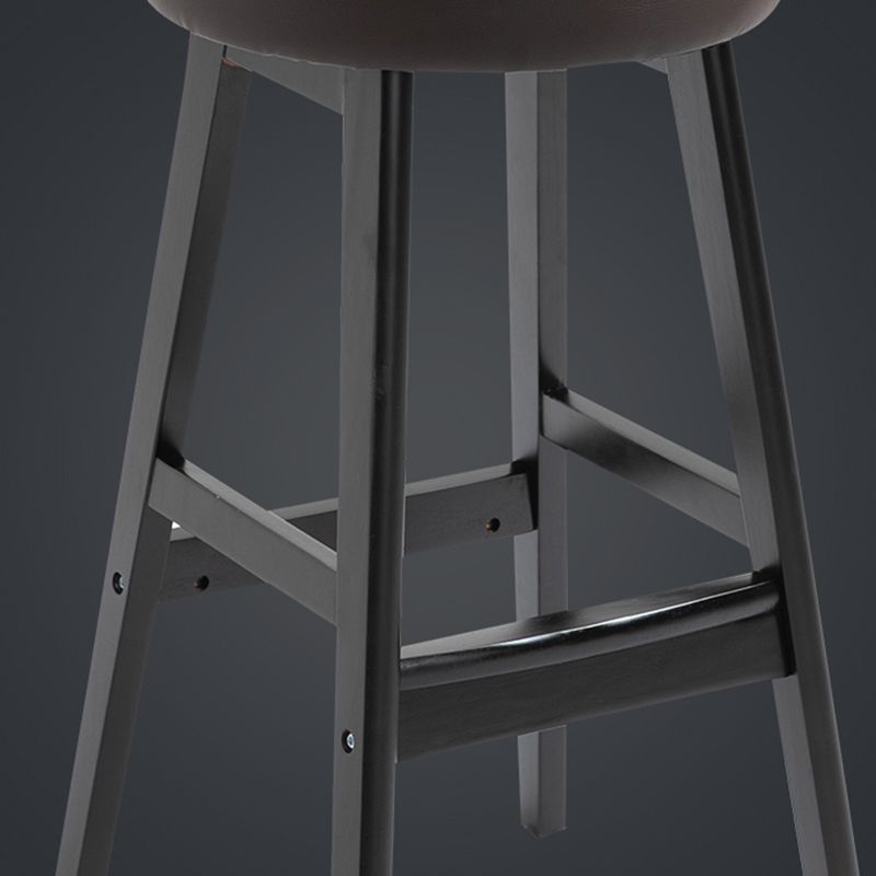 Industrial Style Low Back Bar-stool Wooden Bar Stool with Wooden Legs Clearhalo 'Bar Furniture' 'Bar Stools' 'bar_stools' 'Furniture' 'furniture_bar_stools' 'Kitchen & Dining Furniture' 1200x1200_d1bef648-6c04-4c4a-8c5e-45fb5951dab0