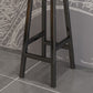 Modern Armless Counter Stool Pine Wood Bar Stool with Pedal for Cafe