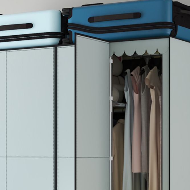 Hinged Steel Wardrobe Armoire Contemporary Wardrobe Closet with Legs Clearhalo 'Armoires & Wardrobes' 'armoires_wardrobes' 'Bedroom Furniture' 'furn' 'furn_armoires_wardrobes' 'Furniture' 1200x1200_d1bf28c0-6e53-4bda-b36e-af51d5763476