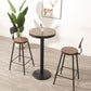 1/3 Pieces Industrial Iron Bistro Set Round Bar Table Set with Pine Wood Top