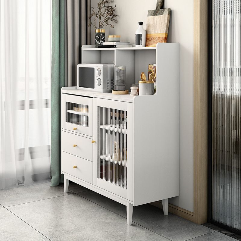 Sideboard moderna della porta in pietra 39,5 "L buffet soggiorno 2 server dei cassetti