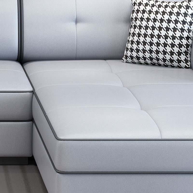 L-shape Sofa Faux Leather/Linen Sectionals with Reversible Chaise and Storage Clearhalo 'furn' 'furn_sectionals' 'Furniture' 'furniture_sectionals' 'Living Room Furniture' 'Sectionals' 1200x1200_d1c03baf-06ad-488b-88de-b5c03813a7a8