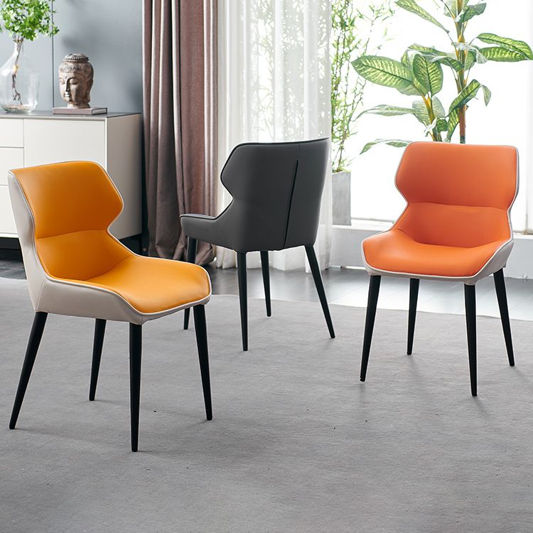 Minimalist Style Leather Dining Chairs Wingback Parsons Arm Side Chairs (Set of 2) Clearhalo ' kitchen&dining_furn' 'Dining Chairs' 'Dining Tables & Seating' 'dining_chair' 'furn' 'furn_dining_chair' 'Furniture' 'furniture_dining_chair' 'Kitchen & Dining Furniture' 'kitchen' 1200x1200_d1c0f3b3-e020-4eb4-9314-172fef36c756