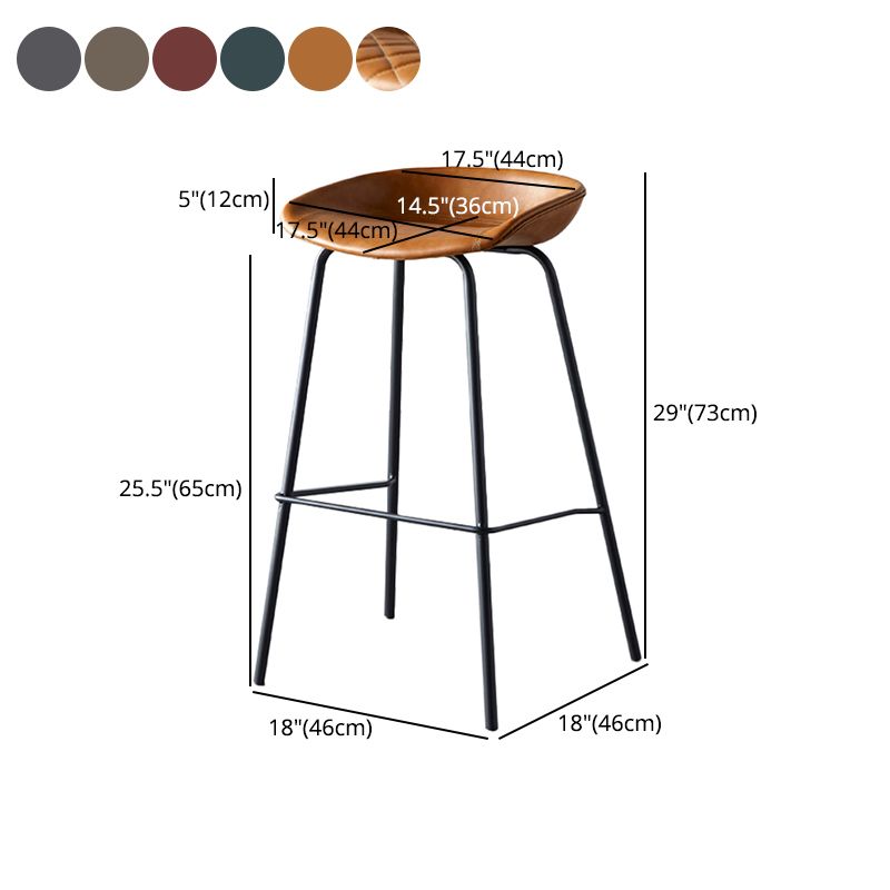 Industrial Metal Distressed Barstool Indoor Tall Stool with Leather Seat Clearhalo 'Bar Furniture' 'Bar Stools' 'bar_stools' 'furn' 'furn_bar_stools' 'furniture_bar_stools' 'Kitchen & Dining Furniture' 'kitchen&dining_furn' 'kitchen' 'kitchen_furn' Furniture' 1200x1200_d1c18a25-2c37-4746-8ae9-7efaf797d2b5