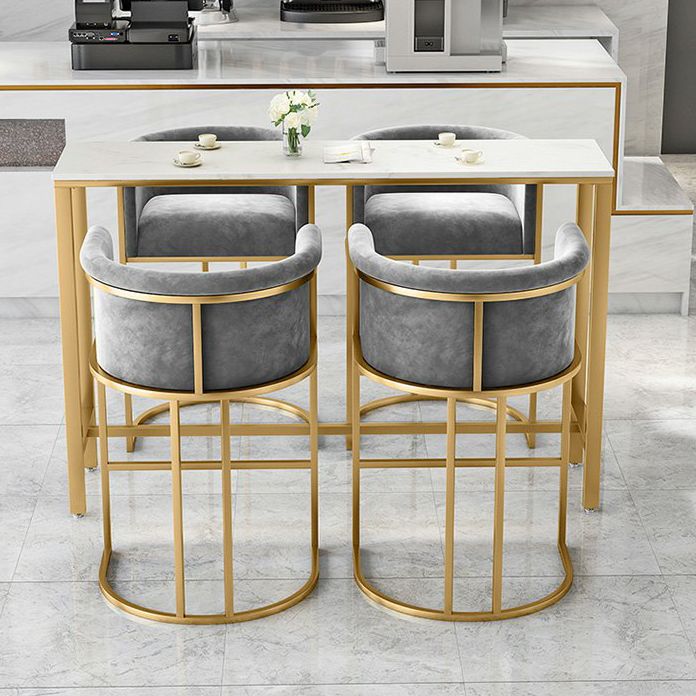 Glam Style Bar Set 1/3/5 Pieces Faux Marble Pub Table with Solid Back Stool Clearhalo 'Bar Furniture' 'furn' 'furn_home_bar_bar_sets' 'Furniture' 'Home Bars & Bar Sets' 'home_bar_bar_sets' 'Kitchen & Dining Furniture' 1200x1200_d1c43113-d9f0-4446-9cf0-199456ade246